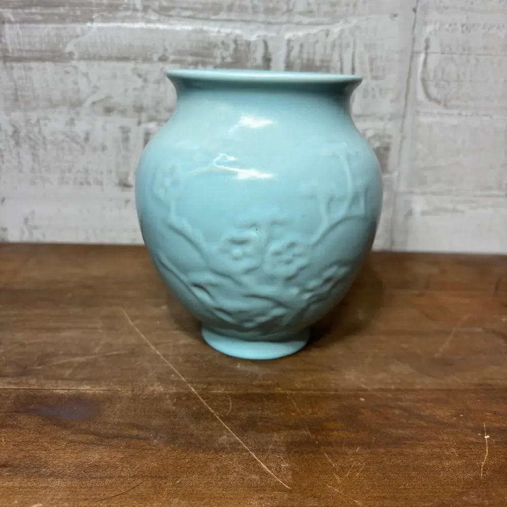 Vintage Baby Blue Poppytrail Ceramic Vase
